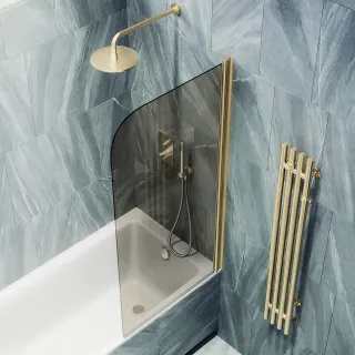 Шторка на ванну MaybahGlass MGV-611-3 60см золото